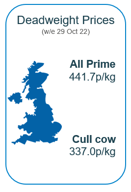 GB deadweight cattle prices October22 
